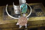 Turquoise Nugget and Carnelian necklace